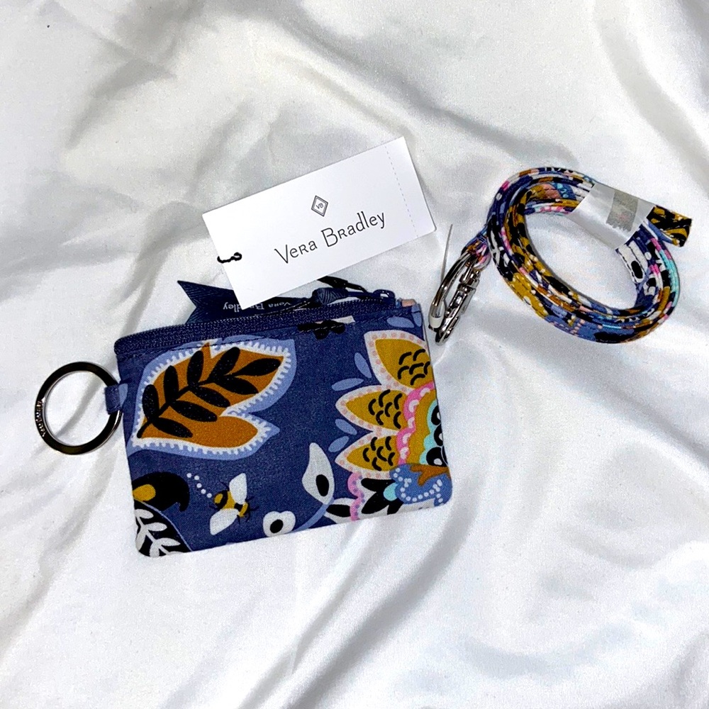 Vera Bradley Zip ID Case & Lanyard Charmont Meadow
